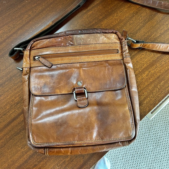 Jack George Dark Brown Leather Crossbody Bag - Picture 4 of 5